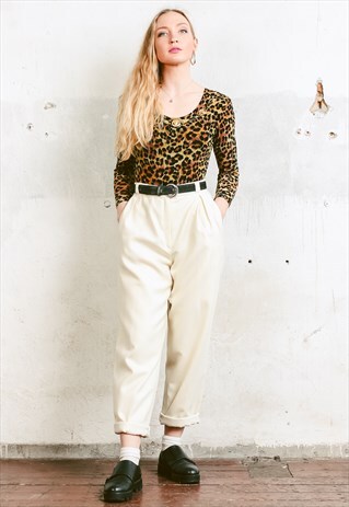 VINTAGE 80S SEXY LEOPARD PRINT BODYSUIT