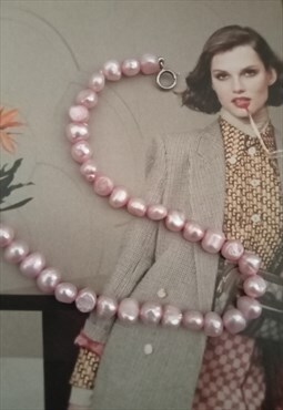 Vintage light pink cultured pearl bracelet