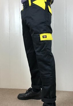 Black & Yellow Cargo Trousers