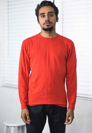 VINTAGE POLO RALPH LAUREN T-SHIRT LOGO 90S S 8.8