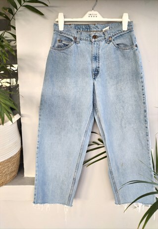 Vintage 90's Petite Cropped Raw Hem Levi Mom Jeans