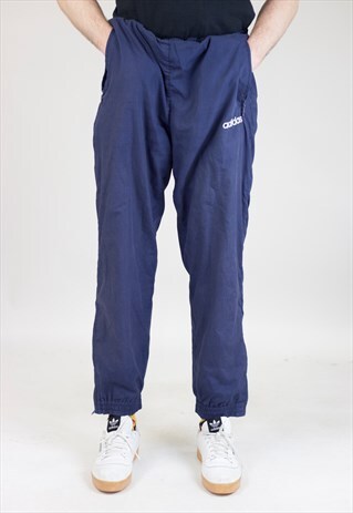 VINTAGE 90S ADIDAS NAVY TRACKSUIT BOTTOMS