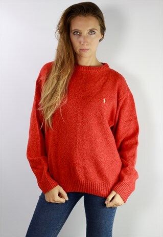 VINTAGE RALPH LAUREN WOOL / CASHMERE JUMPER ORANGE