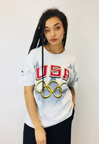 CHAMPION 80S USA OLYMPICS T SHIRT