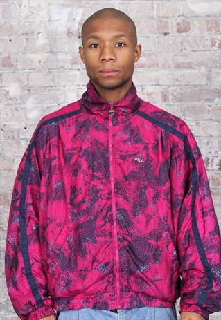 VINTAGE FILA PATTERN TRACK JACKET PINK