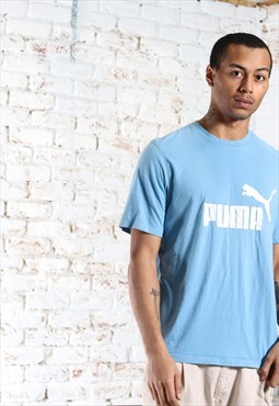 Vintage Puma Big Logo T-Shirt Blue