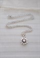 SILVER SUN NECKLACE AND EARRINGS SET