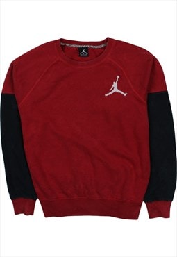Vintage 90's Air Jordan Sweatshirt Crew Neck Red Small