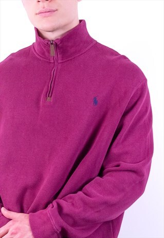 VINTAGE RALPH LAUREN 1/4 ZIP SWEATSHIRT IN BURGUNDY