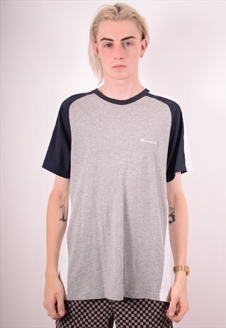 CHAMPION MENS VINTAGE T-SHIRT TOP XL GREY 90S
