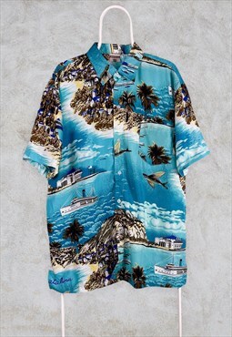 Vintage Hawaiian Shirt 90s Patterned Beach XXL