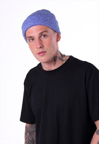 ESSENTIAL WINTER BEANIE HAT - HEATHER ROYAL BLUE