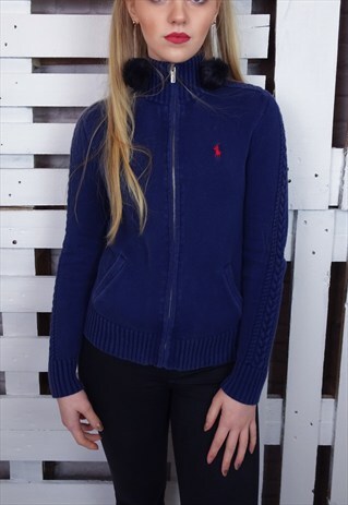 BLUE ZIP UP SPORTS CARDIGAN