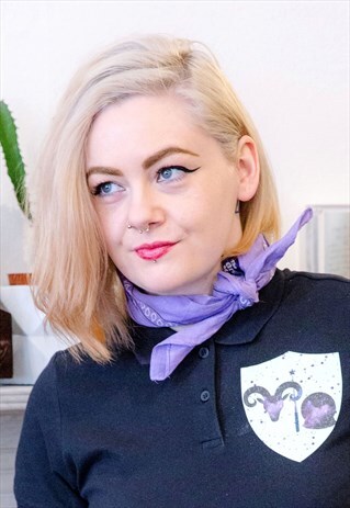 LILAC PURPLE BANDANA PAISLEY NECK SCARF