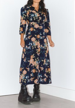 Y2K Floral Printed Long Shirt Summer Dress Cottagecore