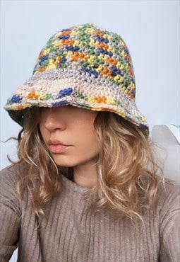 Hand Made Knitted Cotton Bucket Hat