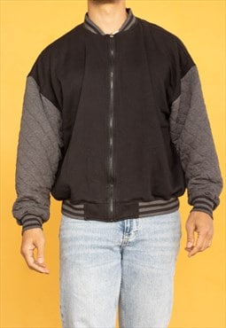 Vintage  Jacket Varsity in Black XL