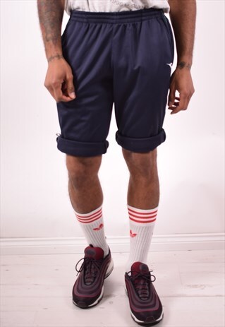 DIADORA MENS VINTAGE SHORTS MEDIUM NAVY BLUE 90S