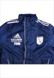 VINTAGE 90'S ADIDAS PUFFER JACKET FOOTBALL FULL ZIP UP NAVY