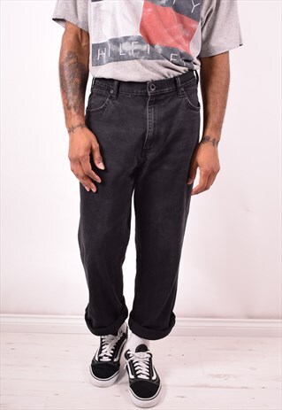 WRANGLER MENS VINTAGE JEANS W38 L31 BLACK 90S