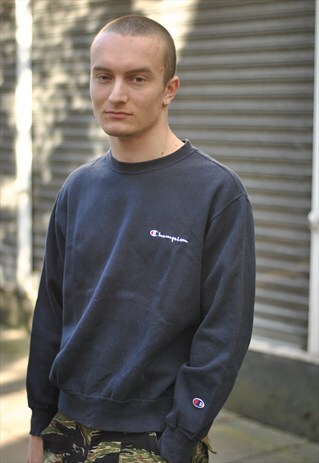 VINTAGE CHAMPION SPELL OUT LOGO SWEATER
