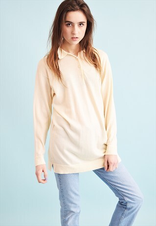 90'S RETRO KNITTED OVERSIZED NEUTRAL DADS JUMPER TOP