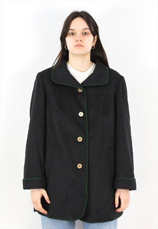 STEINBOCK WOOL OVER COAT JACKET TRACHTEN WOODEN BUTTONS TOP