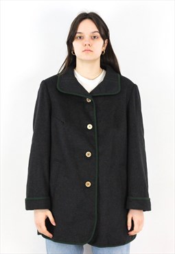 STEINBOCK Wool Over Coat Jacket Trachten Wooden Buttons Top