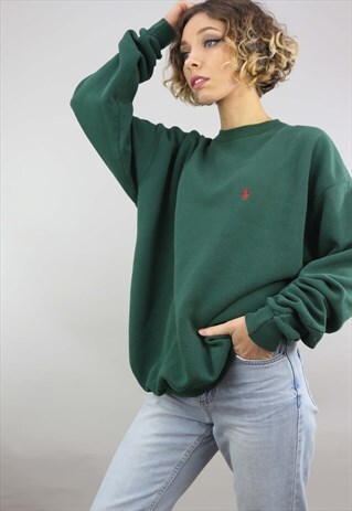 VINTAGE RETRO RALPH LAUREN SWEATER SWEATSHIRT GREEN