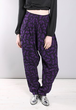 VINTAGE 90S PATTERNED FESTIVAL HIGH WAISTED TROUSERS
