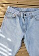 VINTAGE PALE BLUE 507 BOOTCUT STONEWASHED LEVI JEANS