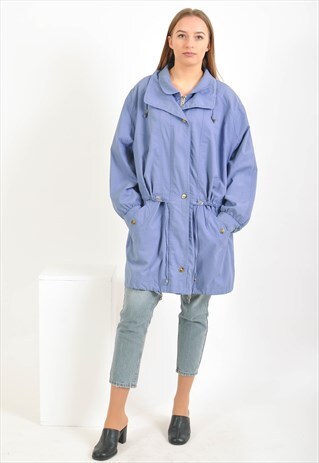 VINTAGE 80'S PARKA JACKET IN BLUE