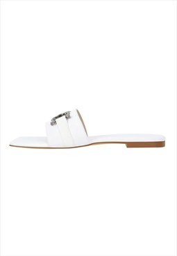 Open Toe Sandals Metal Buckle Flat