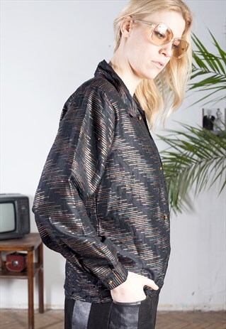 VINTAGE BLOUSE WITH METALLIC THREAD