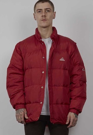 VINTAGE 90'S ADIDAS DARK RED PUFFER JACKET