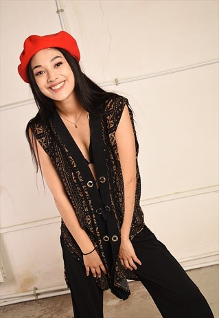 80'S RETRO ETHNIC PRINT FESTIVAL TOP OVERSWIM