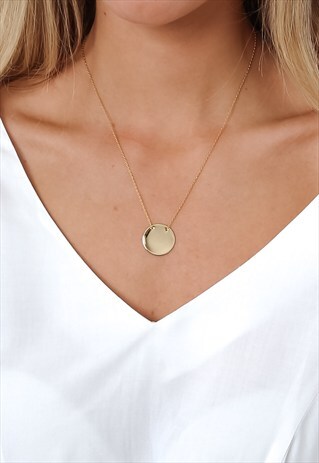 GOLD DISC PENDANT NECKLACE