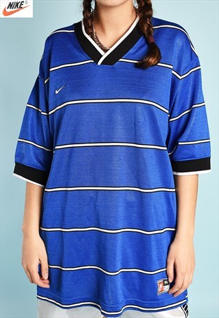 90'S RETRO NIKE STRIPED OVERSIZED SPORTS TOP T-SHIRT TEE