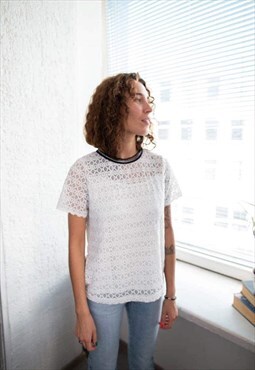 Vintage 80's White Lace Top