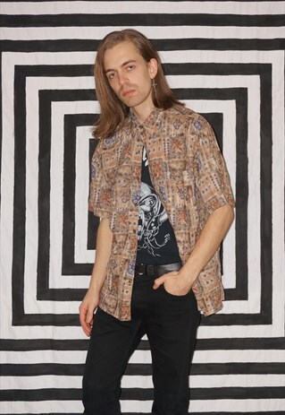 VINTAGE 90'S ABSTRACT PATTERN SHIRT