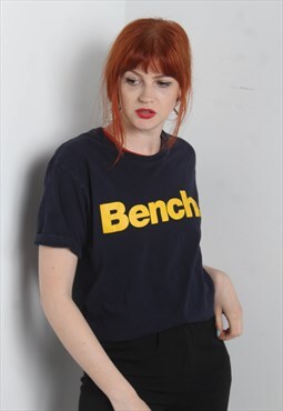 Vintage Bench Y2K Spellout T-Shirt Blue