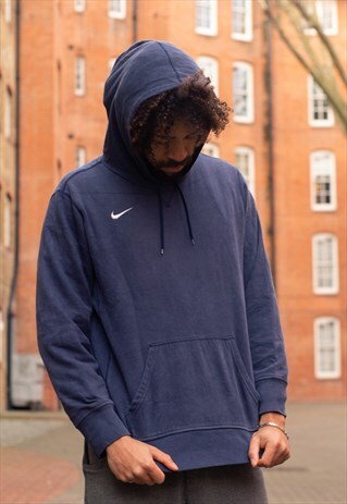 VINTAGE 90S NIKE LOGO HOODIE IN NAVY