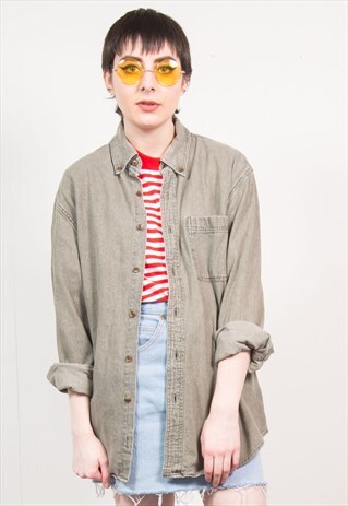 VINTAGE 90'S GREY DENIM SHIRT