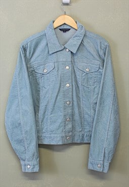 Vintage Land' End Corduroy Jacket Blue Button Up 90s