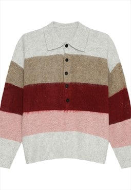 Women's Thick striped vintage POLO sweater AW24 Vol.1