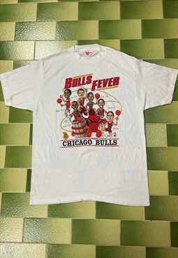 Vintage 80s Chicago Bulls Fever Caricature Jordan Pippen Tee