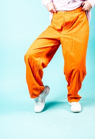 VINTAGE COMBAT TROUSERS IN NEON ORANGE
