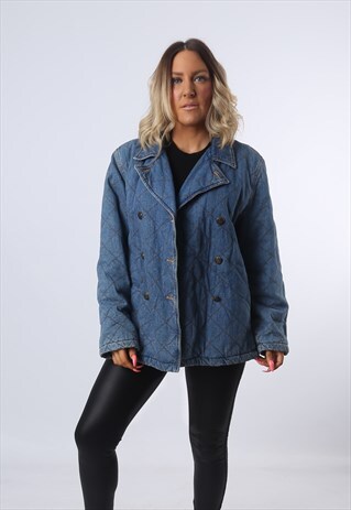 RALPH LAUREN DENIM JACKET LINED FITTED OVERSIZED UK 12 (BXJ)