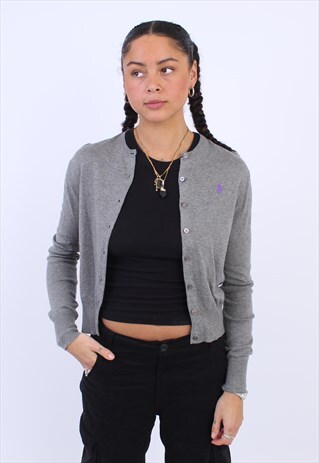 Women's Vintage polo Ralph Lauren grey cardigan 