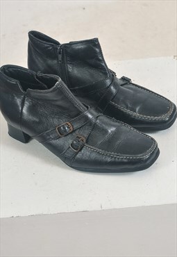 Vintage 90s real leather ankle shoes